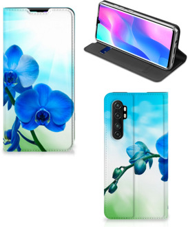 B2Ctelecom Stand Case met foto Xiaomi Mi Note 10 Lite Telefoonhoesje Orchidee Blauw