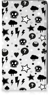 B2Ctelecom Stand Case met Pasjeshouder Samsung Galaxy A52 Telefoonhoesje Silver Punk