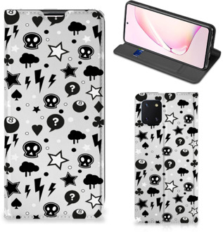 B2Ctelecom Stand Case met Pasjeshouder Samsung Galaxy Note 10 Lite Telefoonhoesje Silver Punk