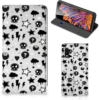 B2Ctelecom Stand Case met Pasjeshouder Samsung Xcover Pro Telefoonhoesje Silver Punk