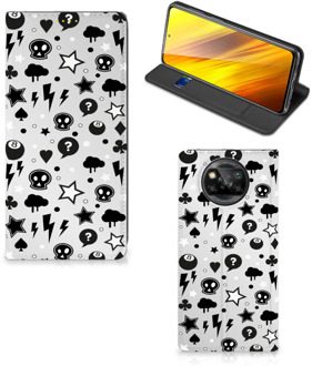 B2Ctelecom Stand Case met Pasjeshouder Xiaomi Poco X3 Telefoonhoesje Silver Punk