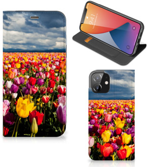 B2Ctelecom Stand Case Moederdag Cadeau iPhone 12 | iPhone 12 Pro Telefoonhoesje met foto Tulpen