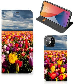 B2Ctelecom Stand Case Moederdag Cadeau iPhone 12 Pro Max Telefoonhoesje met foto Tulpen