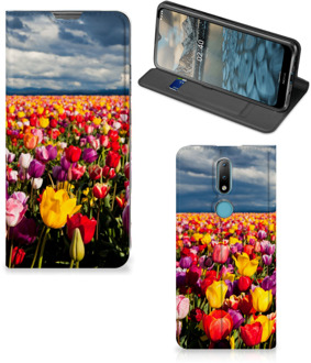 B2Ctelecom Stand Case Moederdag Cadeau Nokia 2.4 Telefoonhoesje met foto Tulpen