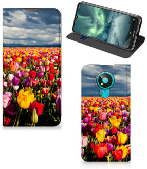 B2Ctelecom Stand Case Moederdag Cadeau Nokia 3.4 Telefoonhoesje met foto Tulpen