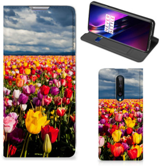 B2Ctelecom Stand Case Moederdag Cadeau OnePlus 8 Telefoonhoesje met foto Tulpen