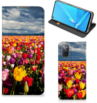 B2Ctelecom Stand Case Moederdag Cadeau OPPO A52 | A72 Telefoonhoesje met foto Tulpen