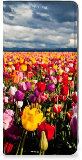 B2Ctelecom Stand Case Moederdag Cadeau Samsung Galaxy A21s Telefoonhoesje met foto Tulpen