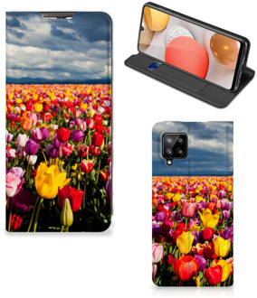 B2Ctelecom Stand Case Moederdag Cadeau Samsung Galaxy A42 Telefoonhoesje met foto Tulpen