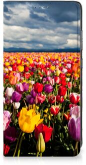 B2Ctelecom Stand Case Moederdag Cadeau Samsung Galaxy A52 Telefoonhoesje met foto Tulpen