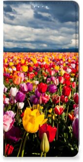 B2Ctelecom Stand Case Moederdag Cadeau Samsung Galaxy A71 Telefoonhoesje met foto Tulpen