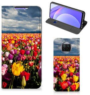 B2Ctelecom Stand Case Moederdag Cadeau Xiaomi Mi 10T Lite Telefoonhoesje met foto Tulpen