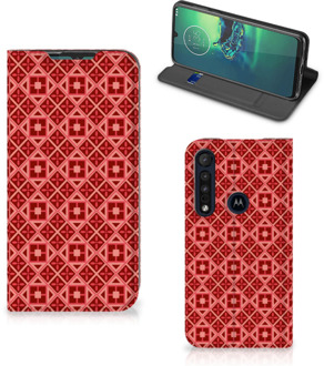 B2Ctelecom Stand Case Motorola G8 Plus Smartphone Hoesje Batik Red