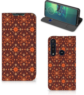 B2Ctelecom Stand Case Motorola G8 Plus Telefoonhoesje Batik Brown