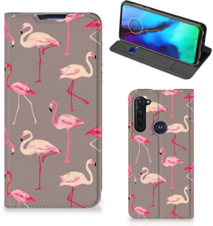 B2Ctelecom Stand Case Motorola Moto G Pro Hoesje met naam Flamingo