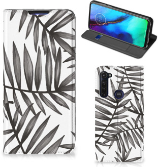 B2Ctelecom Stand Case Motorola Moto G Pro Hoesje met Tekst Leaves Grey