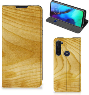 B2Ctelecom Stand Case Motorola Moto G Pro Smart Cover Licht Hout