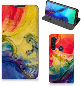 B2Ctelecom Stand Case Motorola Moto G Pro Smart Cover Watercolor Dark