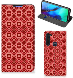 B2Ctelecom Stand Case Motorola Moto G Pro Smartphone Hoesje Batik Red