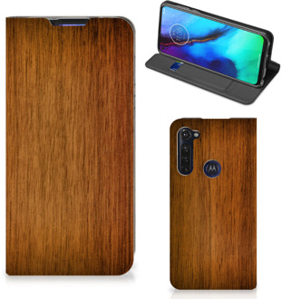 B2Ctelecom Stand Case Motorola Moto G Pro Telefoonhoesje Donker Hout