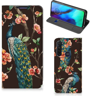 B2Ctelecom Stand Case Motorola Moto G Pro Telefoonhoesje Pauw met Bloemen