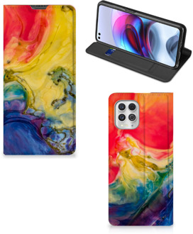 B2Ctelecom Stand Case Motorola Moto G100 Smart Cover Watercolor Dark