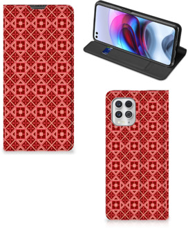 B2Ctelecom Stand Case Motorola Moto G100 Smartphone Hoesje Batik Red