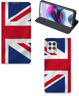 B2Ctelecom Stand Case Motorola Moto G100 Telefoonhoesje Groot-Brittannië Vlag