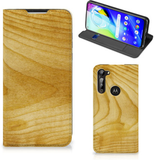 B2Ctelecom Stand Case Motorola Moto G8 Power Smart Cover Licht Hout