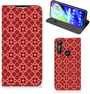 B2Ctelecom Stand Case Motorola Moto G8 Power Smartphone Hoesje Batik Red