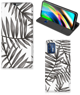 B2Ctelecom Stand Case Motorola Moto G9 Plus Hoesje met Tekst Leaves Grey