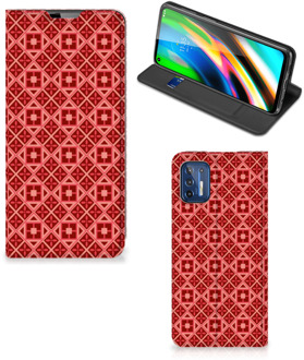 B2Ctelecom Stand Case Motorola Moto G9 Plus Smartphone Hoesje Batik Red