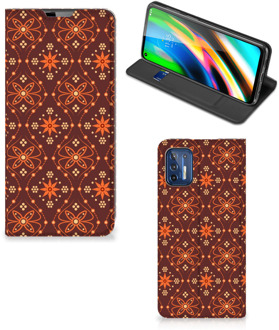 B2Ctelecom Stand Case Motorola Moto G9 Plus Telefoonhoesje Batik Brown