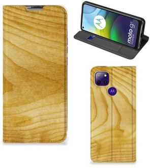 B2Ctelecom Stand Case Motorola Moto G9 Power Smart Cover Licht Hout