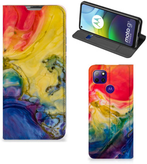 B2Ctelecom Stand Case Motorola Moto G9 Power Smart Cover Watercolor Dark