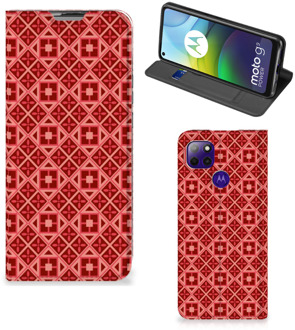 B2Ctelecom Stand Case Motorola Moto G9 Power Smartphone Hoesje Batik Red