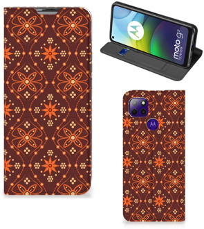 B2Ctelecom Stand Case Motorola Moto G9 Power Telefoonhoesje Batik Brown