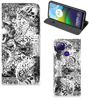 B2Ctelecom Stand Case Motorola Moto G9 Power Telefoonhoesje Skulls Angel