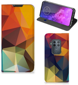 B2Ctelecom Stand Case Motorola One Zoom Polygon Color