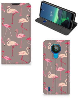 B2Ctelecom Stand Case Nokia 1.4 Hoesje met naam Flamingo