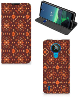 B2Ctelecom Stand Case Nokia 1.4 Telefoonhoesje Batik Brown