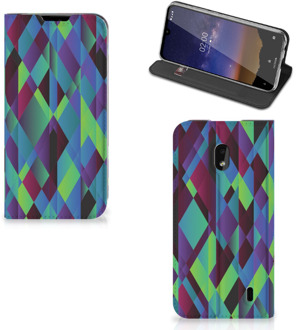 B2Ctelecom Stand Case Nokia 2.2 Abstract Green Blue