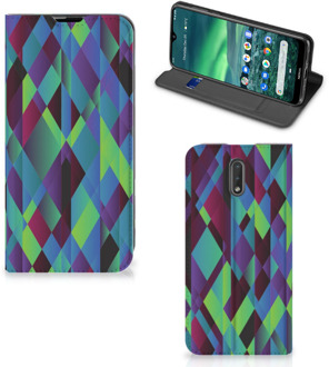 B2Ctelecom Stand Case Nokia 2.3 Abstract Green Blue