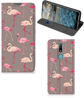 B2Ctelecom Stand Case Nokia 2.4 Hoesje met naam Flamingo