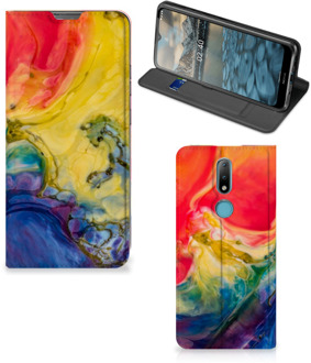 B2Ctelecom Stand Case Nokia 2.4 Smart Cover Watercolor Dark