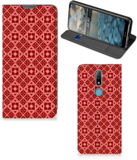 B2Ctelecom Stand Case Nokia 2.4 Smartphone Hoesje Batik Red