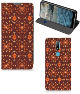 B2Ctelecom Stand Case Nokia 2.4 Telefoonhoesje Batik Brown