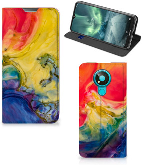 B2Ctelecom Stand Case Nokia 3.4 Smart Cover Watercolor Dark