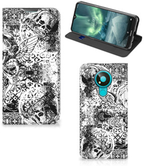 B2Ctelecom Stand Case Nokia 3.4 Telefoonhoesje Skulls Angel