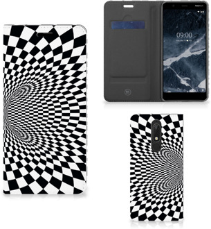 B2Ctelecom Stand Case Nokia 5.1 (2018) Zwart-Wit Design Illusie